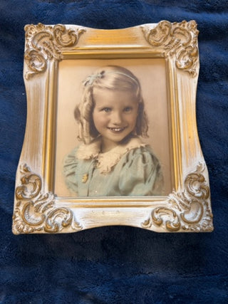 JP ornate white and gold picture frame 10” x 8.5”