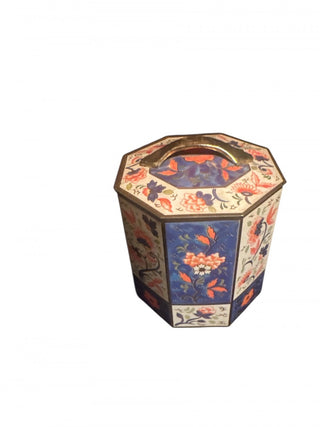 Outstanding 8-sided vintage English Beautiful Floral Octagonal Tin#62 VV MTS|146412