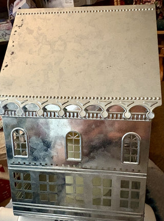 Metal House, LED candle, AA batteries Year 'round use!