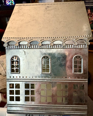 Metal House, LED candle, AA batteries Year 'round use!