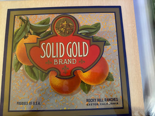 Solid Gold Authentic Citrus Farm Crate Label EC097 MTS