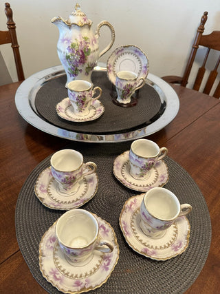 Vintage Leuchtenburg  ChocPitcherCupSaucer MTS