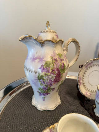 Vintage Leuchtenburg  ChocPitcherCupSaucer MTS