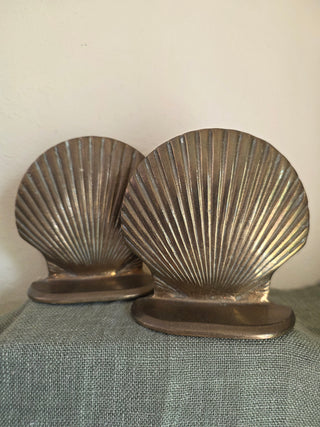NEW - VTG Enesco - Brass Seashell Bookends (Set of 2)