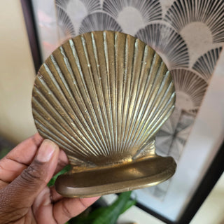 NEW - VTG Enesco - Brass Seashell Bookends (Set of 2)