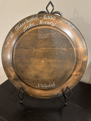 AJ - Norwegian Hand Painted Wood Plate MTS|64896