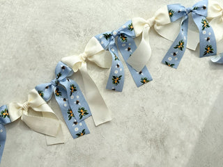 Blue Bees + Citrus Garland: 35" bows + 24" twine