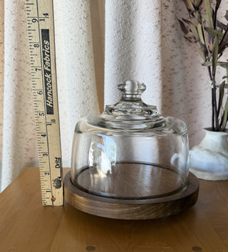 Glass Cloche Teak Cheeseboard (Japan) (LZD - RSV)|108304