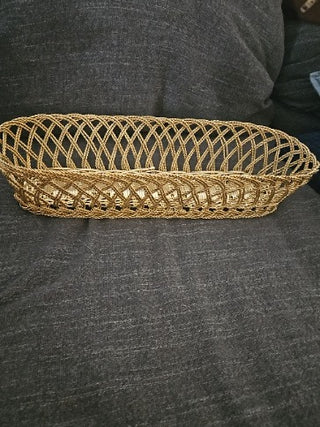 RM826-Gold Metal Basket Oblong