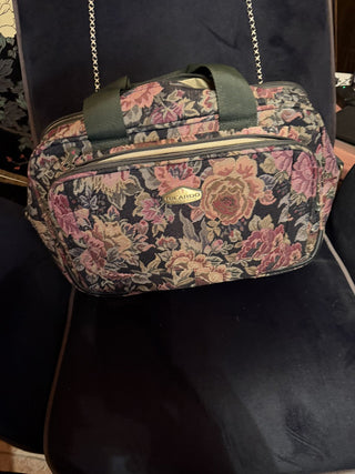 Ricardo Beverly Hills Floral Tapestry Carpet Carry on Luggage Bag #63 VV MTS