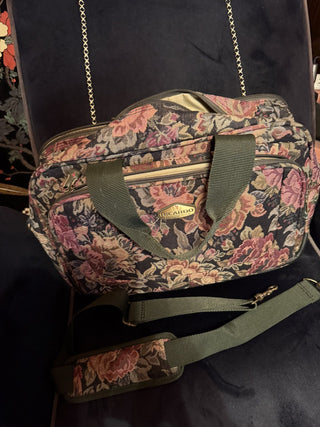 Ricardo Beverly Hills Floral Tapestry Carpet Carry on Luggage Bag #63 VV MTS