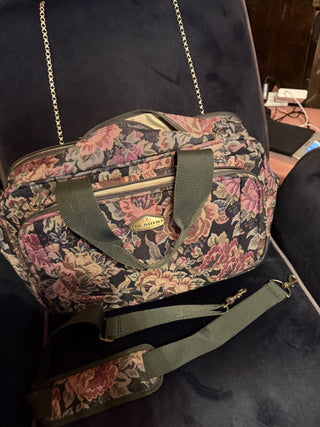 Ricardo Beverly Hills Floral Tapestry Carpet Carry on Luggage Bag #63 VV MTS