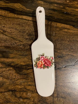 Ceramic Rose Cake or Pie Server. RSV