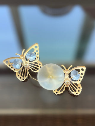 Gold butterfly window decoration|70832