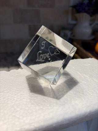 “I Love You” Etched Glass Square RCD