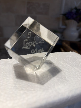 “I Love You” Etched Glass Square RCD