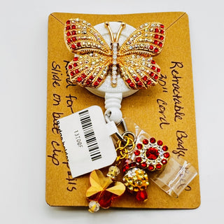 Golden/Orange Butterfly Badge Holder|76239