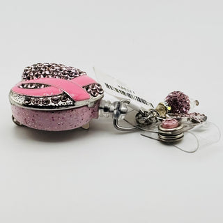 Pink Ribbon Retractable Badge Holder on a Belt Clip|76242