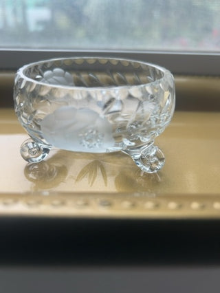 Vtg.Small Footed Cut Crystal Candy Dish