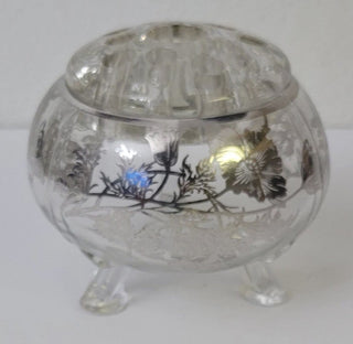 Vintage Viking Silver Overlay Vase 4.5 X 4.5 with removable glass #62 VV MTS