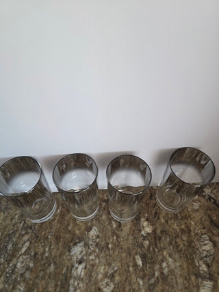 RF 4x MCM Silver Fade Highball Glasses