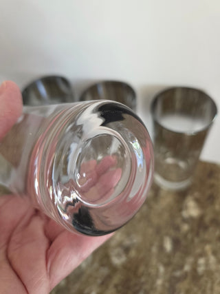 RF 4x MCM Silver Fade Highball Glasses