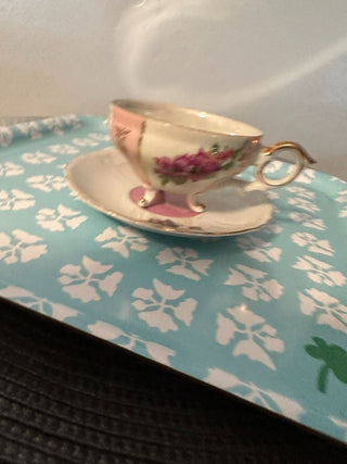 Vintage Teacup Pearlized Pink Rose MTS|115072