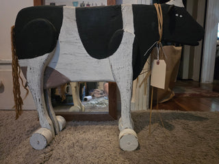 Wooden Wheeled Cow