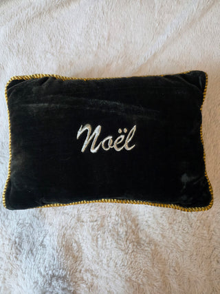 Green velvet Noel christmas pillow