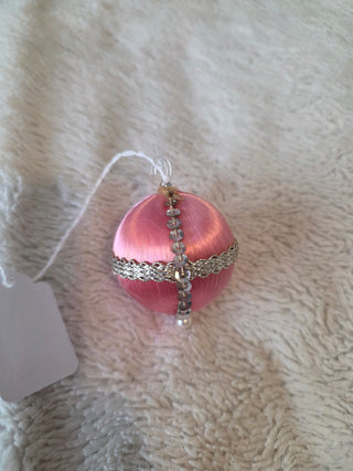 Vintage pink handmade sequin ornament