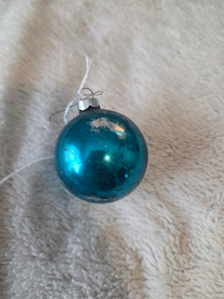 Vintage blue shiny Brite mercury glass ornament 30/40s