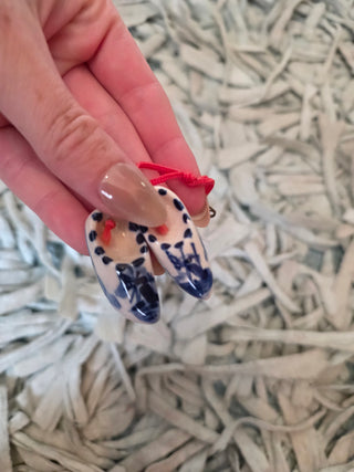 Blue delft mini ceramic clogs