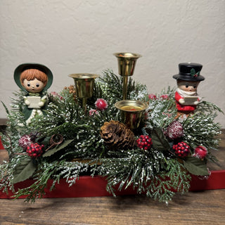 Vintage Christmas Sleigh Candleholder Centerpiece RCD|125362