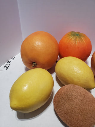 7 PC faux fruit grapefruit/orange