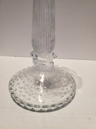 Clear 8in glass candle holder
