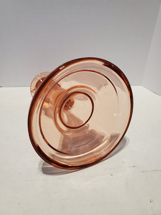 Pink Glass Candlestick Candle Holder