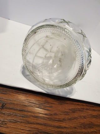 HOOSIER  Pressed Clear Glass 9" Vintage BUD VASE Diamond Lattice