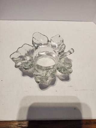 Glass Harvest Clear Leaf Votive Holder