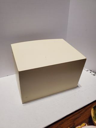 Yellow recipe card box with floral design