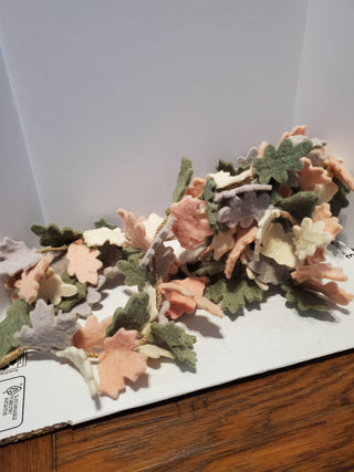 Felt fall leaves garland in pastel 6ft