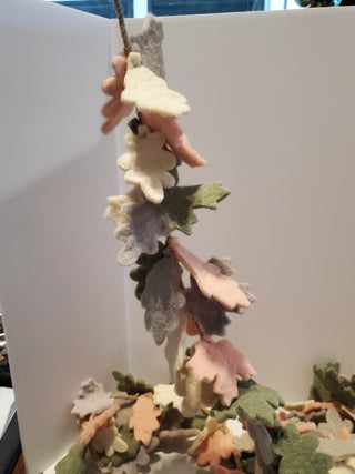 Felt fall leaves garland in pastel 6ft