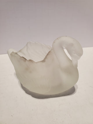 Swan votive holder Frosted glass