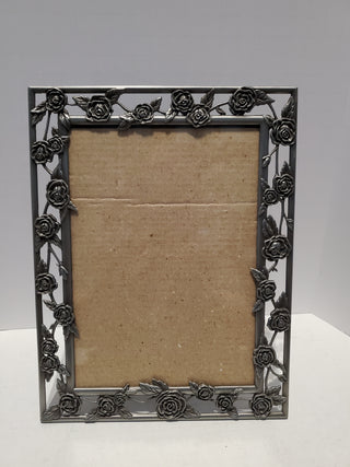 Metal floral frame, dark grey 5X7