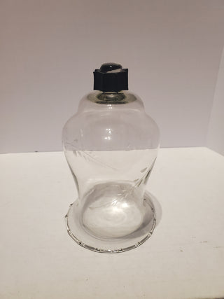 Etched Wheat Ruffled Peg Cup Votive Candle Holder 5.5" Tall