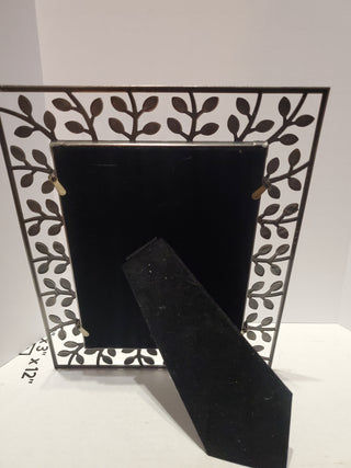 Metal frame with green rhinestones 5X7