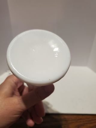 Milk glass flower vase scalloped edge