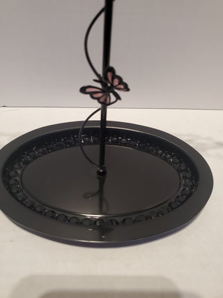 Black metal jewelry holder flower/butterfly