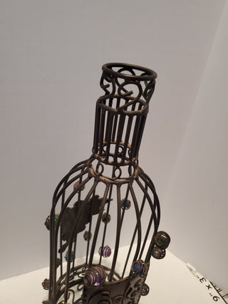 Wine cork holder with beaded accents