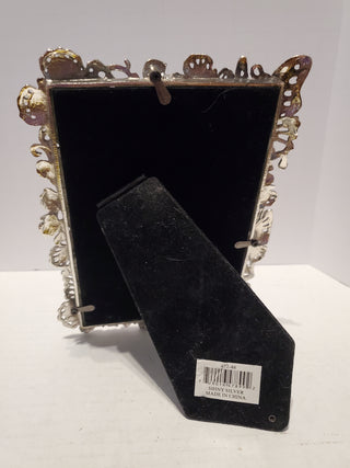 4x6 silver butterfly photo frame