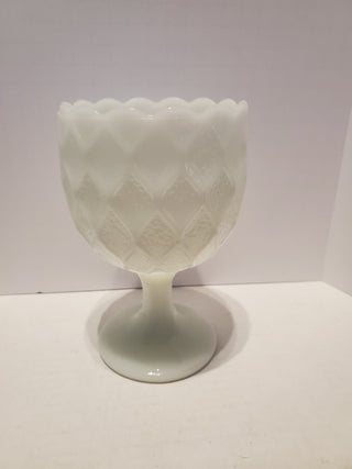 Milk glass goblet/vase